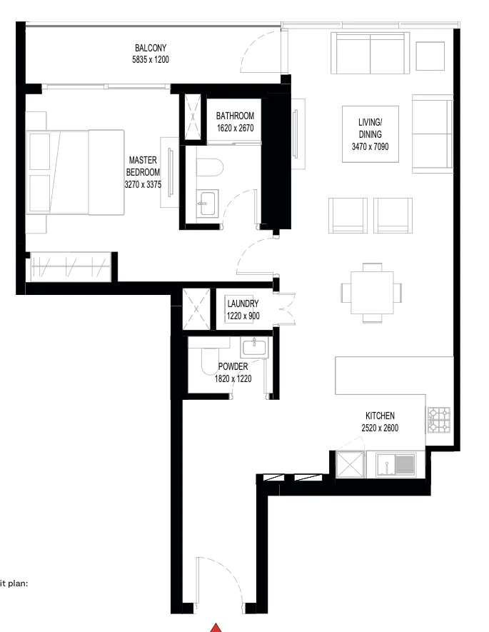 1BR in Crest Grande