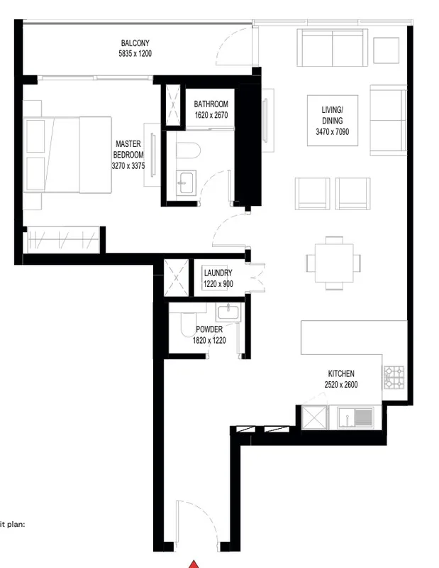 1BR in Crest Grande