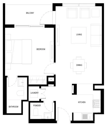 1BR in Crest Grande