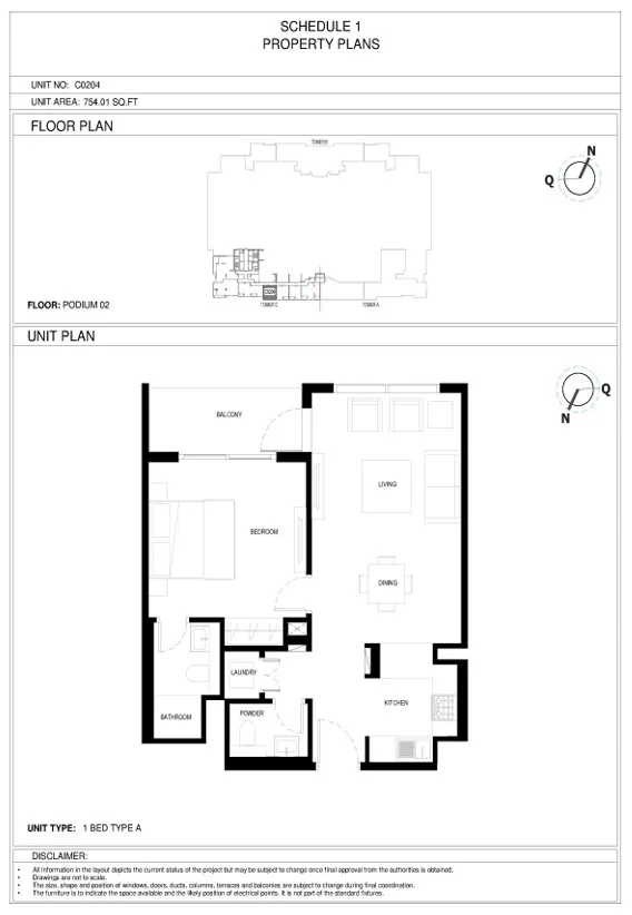 1BR in Crest Grande