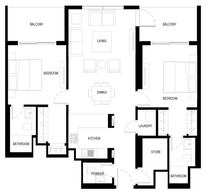 2BR in Crest Grande