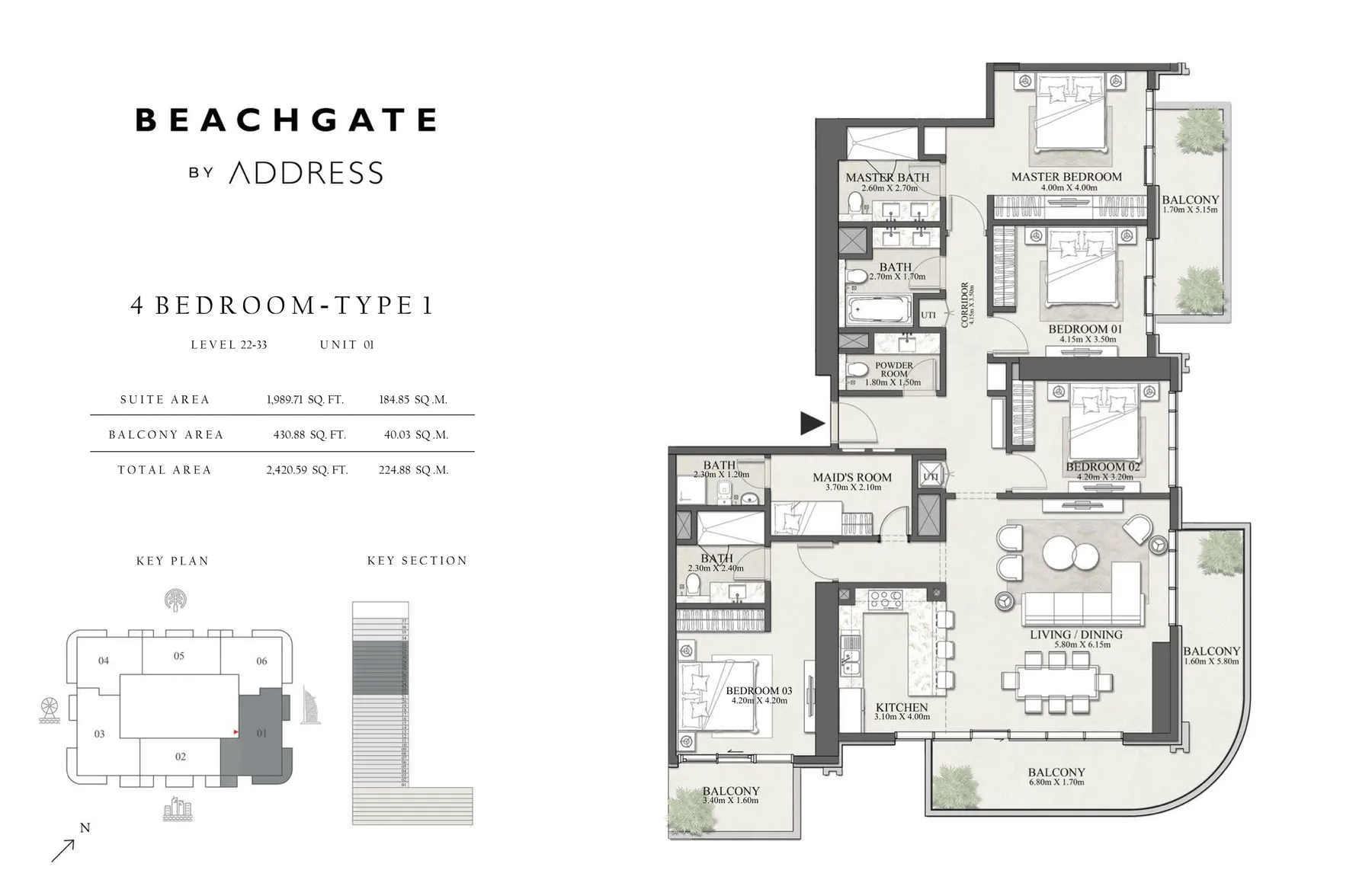 4 спальни в Beachgate by Address