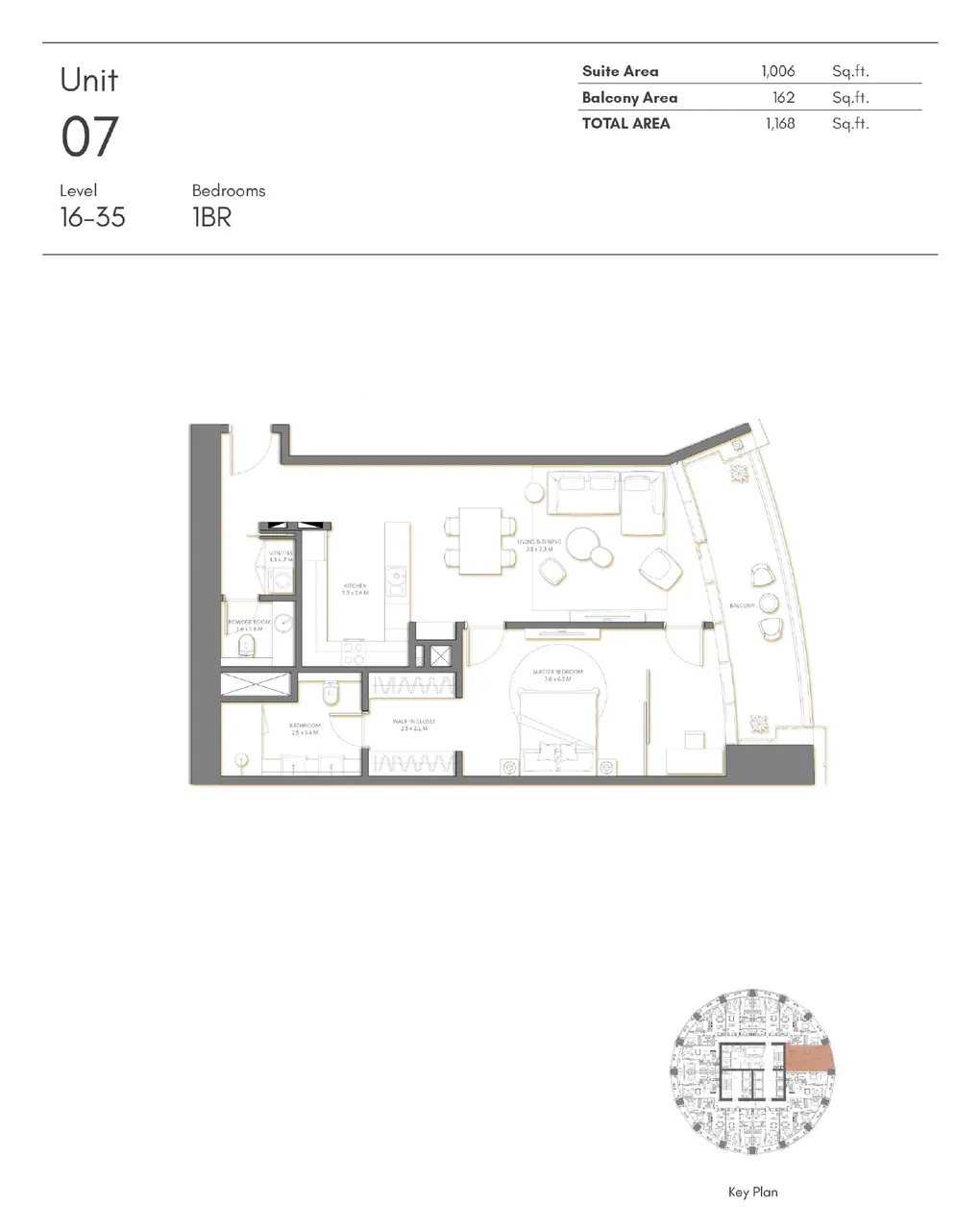 1BR in Palm Beach Towers 3